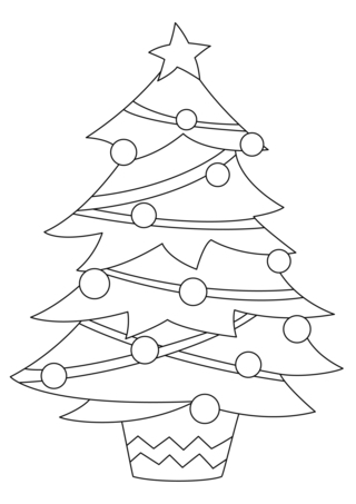 Tree 14 - Holiday coloring pages - Coloriages - 10doigts.fr
