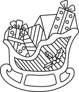 Sled 01 - Holiday coloring pages - Coloriages - 10doigts.fr