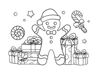 bonhomme02 - Holiday coloring pages - Coloriages - 10doigts.fr