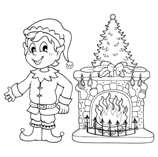 elf06 - Holiday coloring pages - Coloriages - 10doigts.fr