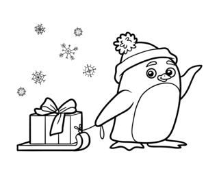 penguin01 - Holiday coloring pages - Coloriages - 10doigts.fr