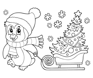penguin02 - Holiday coloring pages - Coloriages - 10doigts.fr