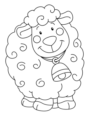 Lamb 02 - Holiday coloring pages - Coloriages - 10doigts.fr