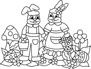 Rabbit 13 - Holiday coloring pages - Coloriages - 10doigts.fr