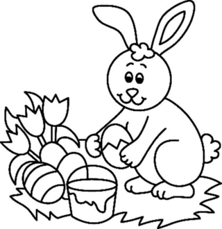 Rabbit 35 - Holiday coloring pages - Coloriages - 10doigts.fr