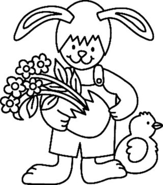 Rabbit 41 - Holiday coloring pages - Coloriages - 10doigts.fr