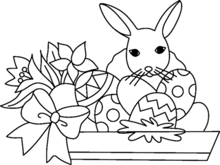 Rabbit 44 - Holiday coloring pages - Coloriages - 10doigts.fr