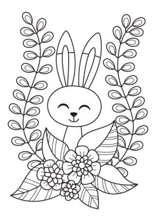 Rabbit 50 - Holiday coloring pages - Coloriages - 10doigts.fr
