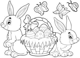 Rabbit 53 - Holiday coloring pages - Coloriages - 10doigts.fr