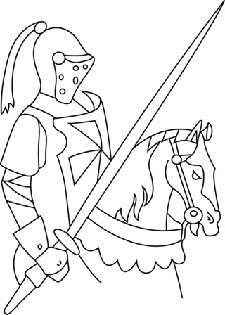 Knight 01 - Fantastic coloring pages - Coloriages - 10doigts.fr