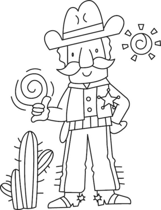 Vaquero 01 - Coloreados fantásticos - Coloriages - 10doigts.fr