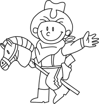 Vaquero 03 - Coloreados fantásticos - Coloriages - 10doigts.fr