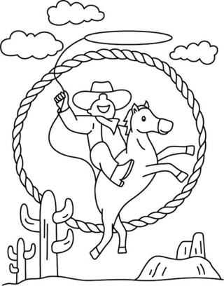 Vaquero 04 - Coloreados fantásticos - Coloriages - 10doigts.fr