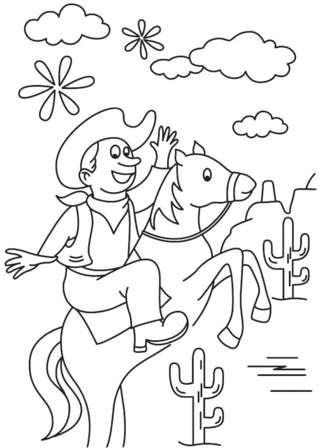 Vaquero 05 - Coloreados fantásticos - Coloriages - 10doigts.fr
