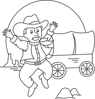 Vaquero 06 - Coloreados fantásticos - Coloriages - 10doigts.fr