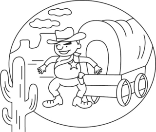 Vaquero 07 - Coloreados fantásticos - Coloriages - 10doigts.fr