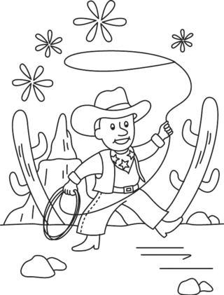 Cowboy 08 - Coloreados fantásticos - Coloriages - 10doigts.fr