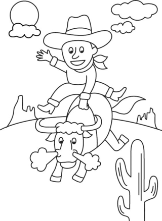 Vaquero 11 - Coloreados fantásticos - Coloriages - 10doigts.fr