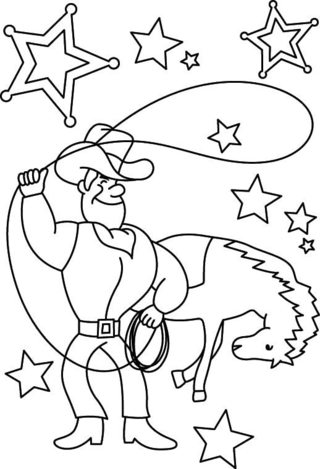 Vaquero 12 - Coloreados fantásticos - Coloriages - 10doigts.fr