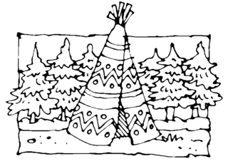 Tipi indio 01 - Coloreados fantásticos - Coloriages - 10doigts.fr