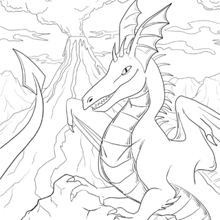 Dragons10 - Fantastic coloring pages - Coloriages - 10doigts.fr