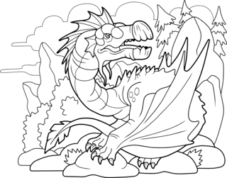 Dragons7 - Fantastic coloring pages - Coloriages - 10doigts.fr