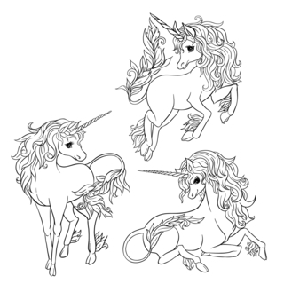 Unicorn11 - Fantastic coloring pages - Coloriages - 10doigts.fr
