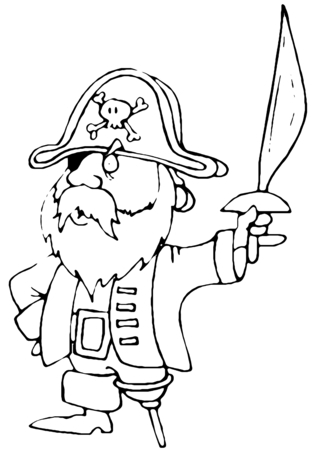 Pirate 01 - Fantastic coloring pages - Coloriages - 10doigts.fr