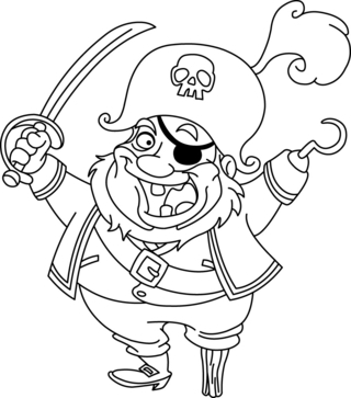 Pirate1 - Fantastic coloring pages - Coloriages - 10doigts.fr