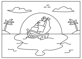Pirate12 - Fantastic coloring pages - Coloriages - 10doigts.fr