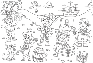 Pirate3 - Fantastic coloring pages - Coloriages - 10doigts.fr