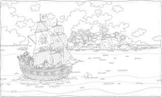 Pirate8 - Fantastic coloring pages - Coloriages - 10doigts.fr