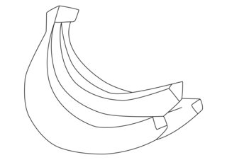 Bananas 02 - Coloring pages of flowers, fruits, and vegetables - Coloring book - 10doigts.com