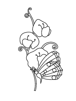 Flowers and Butterflies 03 - Coloring pages of flowers, fruits, and vegetables - Coloring book - 10doigts.com