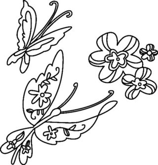 Flowers and Butterflies 09 - Coloring pages of flowers, fruits, and vegetables - Coloring book - 10doigts.com