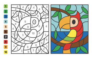 Magic coloring11 - Coloring games - Coloriages - 10doigts.fr