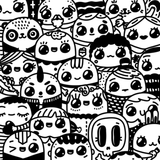 Kawaii1 - Kawaii coloring pages - Coloring book - 10doigts.com