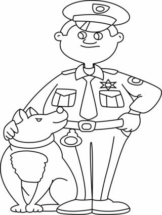 Police officer 01 - Occupation coloring pages - Coloring book - 10doigts.com