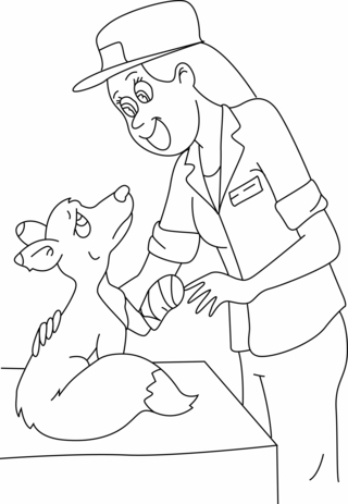 Veterinarian 01 - Occupation coloring pages - Coloring book - 10doigts.com