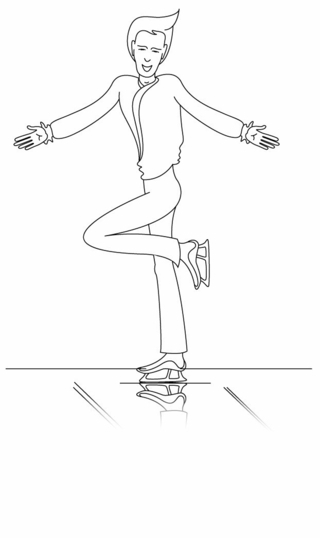 Skater 02 - Olympic Games Sports Coloring Pages - Coloring book - 10doigts.com