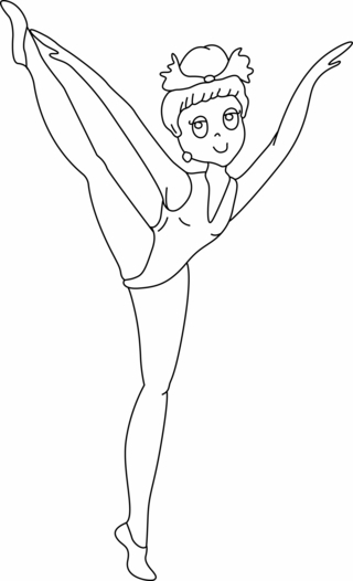Sport dancer 01 - Olympic Games Sports Coloring Pages - Coloring book - 10doigts.com