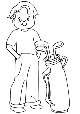 Golfer sport 01 - Olympic Games Sports Coloring Pages - Coloring book - 10doigts.com