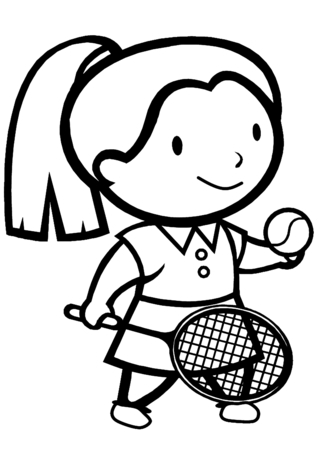 Tennis 01 - Olympic Games Sports Coloring Pages - Coloring book - 10doigts.com