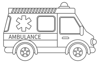 Ambulancia 02 - Coloreables de vehículos - Coloreables - 10doigts.com