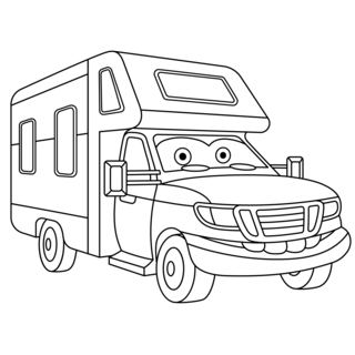 Autocaravana 01 - Coloreables de vehículos - Coloreables - 10doigts.com