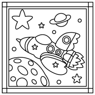 Cohete 04 - Coloreables de vehículos - Coloreables - 10doigts.com