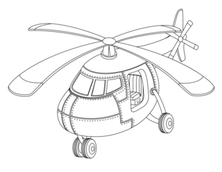 Helicóptero 07 - Coloreables de vehículos - Coloreables - 10doigts.com