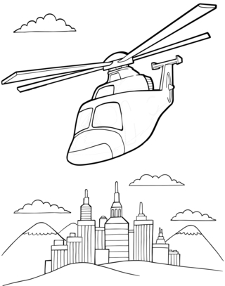 Helicóptero 09 - Coloreables de vehículos - Coloreables - 10doigts.com
