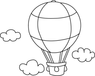 Globo aerostático 01 - Coloreables de vehículos - Coloreables - 10doigts.com