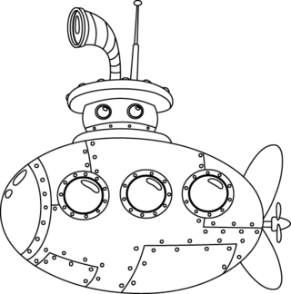 Submarino 01 - Coloreables de vehículos - Coloreables - 10doigts.com